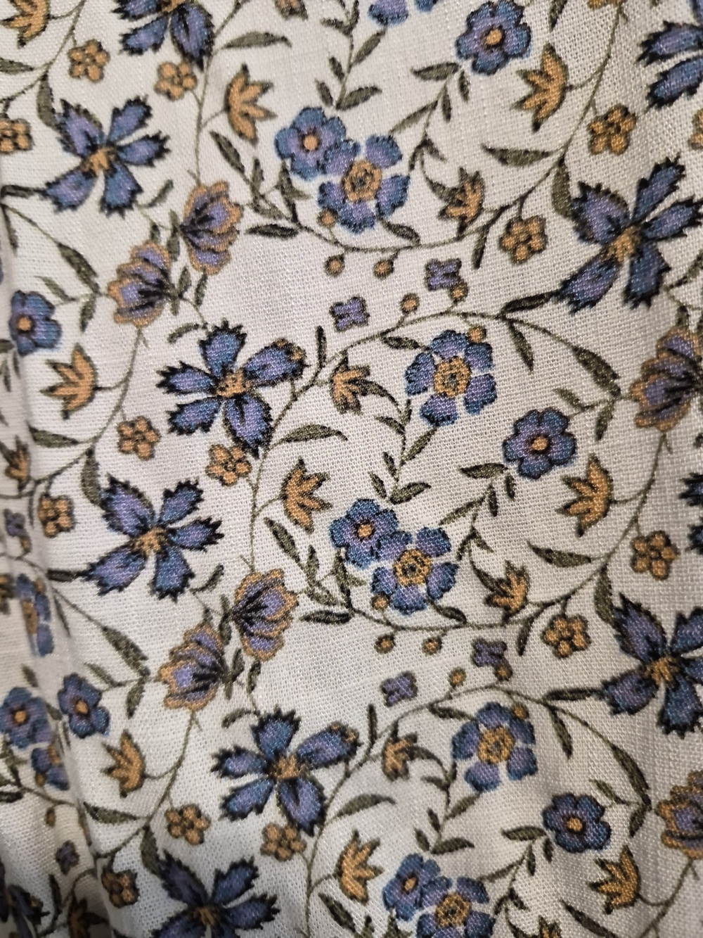 Max Studio Cream Maxi Dress with Navy Floral Print - Picture 5 of 6